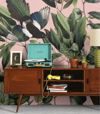 Tapeta Magpie Pink od Wallcolors