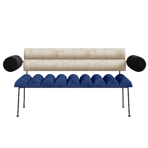 ROLL&ROLL upholstered sofa on a metal frame