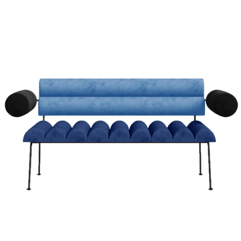 ROLL&ROLL upholstered sofa on a metal frame