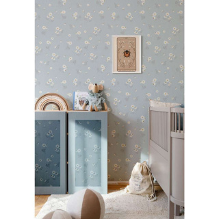 Camomille Blue Wallpaper