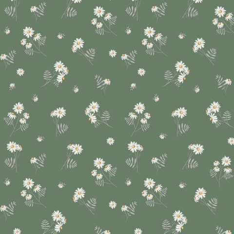 Camomille Green Wallpaper