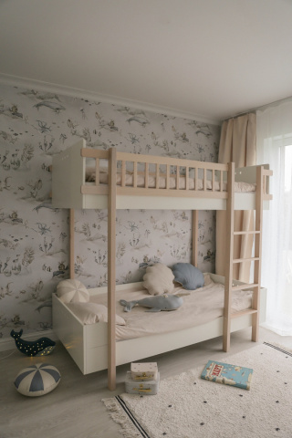 BASIC double bunk bed white