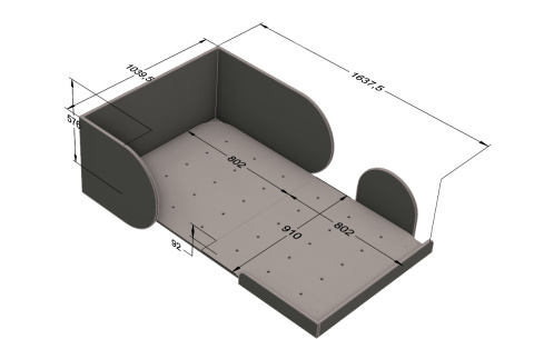 Bloom bed 90 x 170/200 cm cashmere