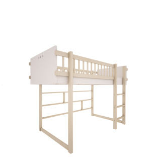 BASIC low loft bed white