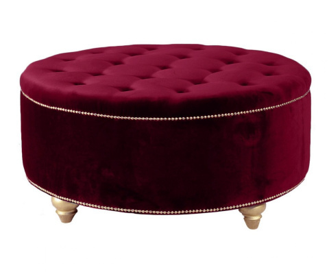Baroque upholstered pouf seat