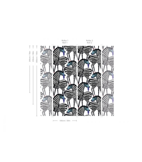 Tapeta Dancing Zebras od Wallcolors