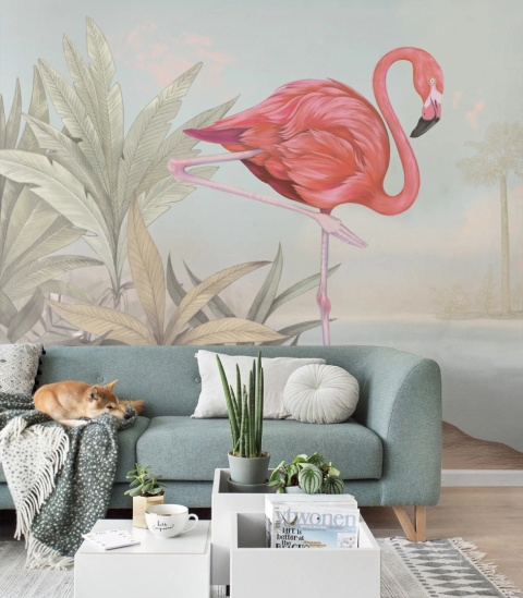 Tapeta Crimson Flamingo od Wallcolors