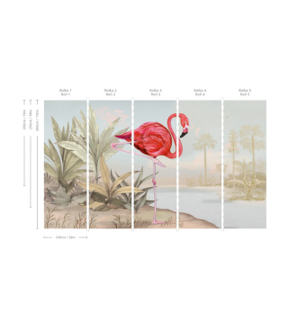 Tapeta Crimson Flamingo od Wallcolors