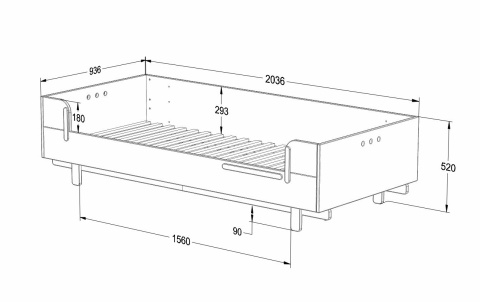 BASIC Bett 90 x 200 cm weiß