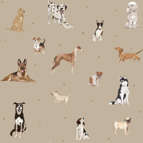 Dogs are The Best Beige TapetaDogs are The Best Beige Tapeta