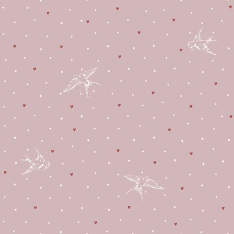 Swallows on pink Tapeta