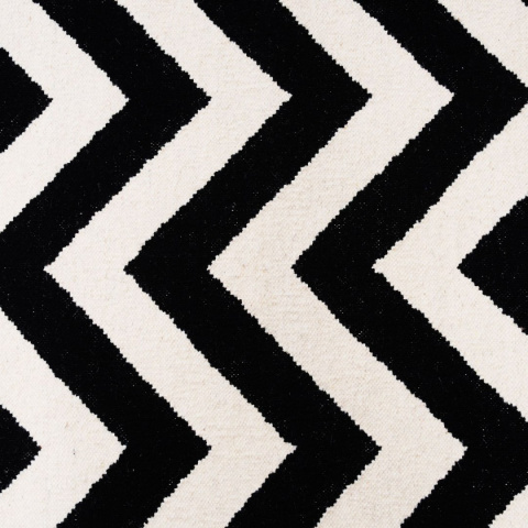 Wełniany dywan / ręcznie tkany / Chevron black white