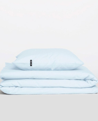 Bed linen with cotton (pastel blue)