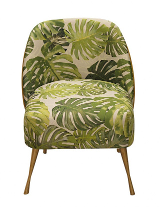 Monstera Green upholstered armchair