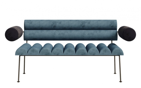 ROLL&ROLL-Polstersofa auf Metallgestell