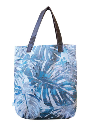 Torba Mr M Monstera Blue / uszy skóra naturalna