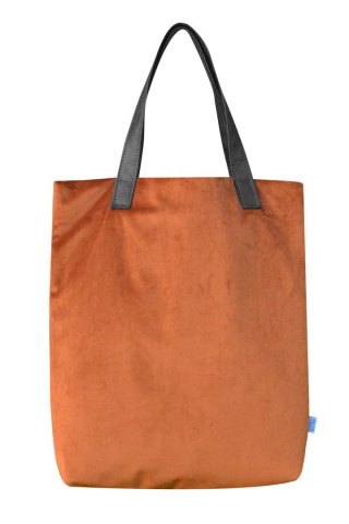 Bag Mr. m velvet terracotta/ears natural leather