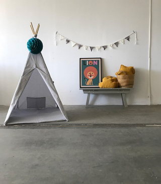 Teepee Tent light Grey "mist"