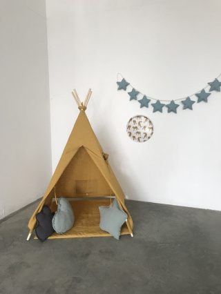 FLAX MUSTARD TEEPEE TENT-LINEN