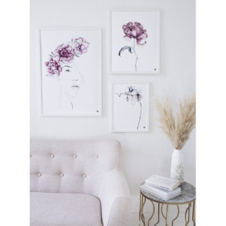 Poster Woman Peonies