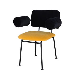 BEE upholstered armchair with armrests on a metal frame