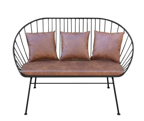 GULIO upholstered sofa with a metal frame natural leather