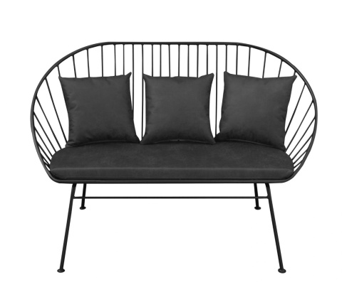 GULIO upholstered sofa with a metal frame natural leather