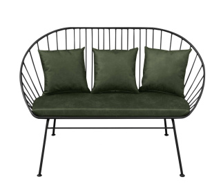 GULIO upholstered sofa with a metal frame natural leather